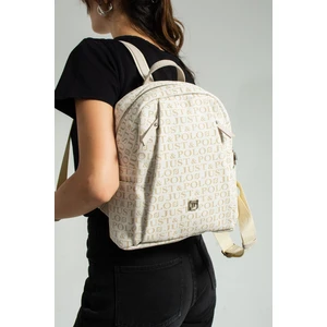 Just Polo Krem 9 Bölmeli Büyük Boy Kadın Sırt Çantası 28X33CM PBU4040