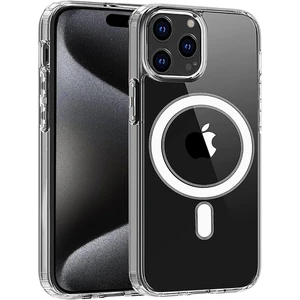 Apple iPhone 15 Pro Max Kılıf Magsafe Kablosuz Şarj Uyumlu Şeffaf Kapak