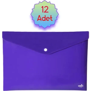Çıtçıtlı A4 Zarf Dosya Neon Mor 12 Adet