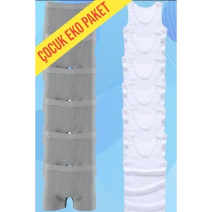 Eko Set 12'li Paket Erkek Çocuk Çamaşır Seti 6 Adet Atlet 6 Adet Boxer