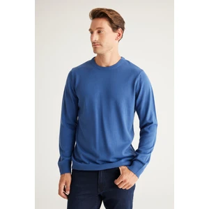 ALTINYILDIZ CLASSICS Erkek Indigo Standart Fit Normal Kesim Bisiklet Yaka Triko Kazak