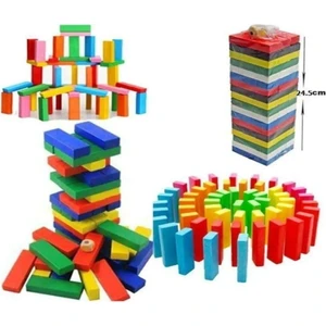Renkli Jenga Ahşap Denge Oyunu 2-6 Oyuncu için 54 Bloklu Strateji ve Parti Oyunu