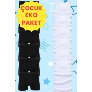 Mood Agenda Eko Set 12'li Paket Erkek Çocuk Çamaşır Seti 6 Adet Atlet 6 Adet Boxer