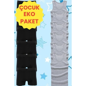 Mood Agenda Eko Set 12'li Paket Erkek Çocuk Çamaşır Seti 6 Adet Atlet 6 Adet Boxer
