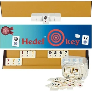 Hedef Lüx Büyük Boy Okey Takımı 4 Adet Plastik İstaka Melamin Taşlarla Oyun Keyfi