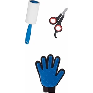 3 Lü Set Kedi Tarama Eldiveni Kedi Tırnak Kesme Makası Tüy Temizleme Rulosu