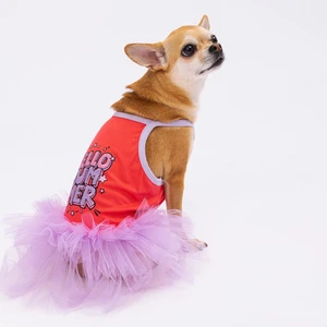 Nar Çiçeği Hello Summer Kedi Köpek Elbisesi - Kedi Köpek Kıyafeti Large