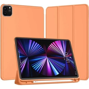 Apple iPad Pro 11 2022 4.nesil M2 Çipli Kılıf Yatay Standlı Uyku Modlu Kalem Bölmeli Arkası Silikon Smart Kılıf (Model A2759,A2435,A2761)
