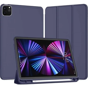 Apple iPad Pro 11 2021 3.nesil M1 Çipli Kılıf Yatay Standlı Uyku Modlu Kalem Bölmeli Arkası Silikon Smart Kılıf (Model A2377,A2459/01)