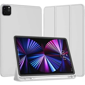Apple iPad Pro 11 2020 2.nesil Kılıf Yatay Standlı Uyku Modlu Kalem Bölmeli Arkası Silikon Smart Kılıf (Model A2228,A2068,A2230,A2231)