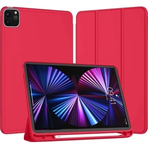 Apple iPad Pro 11 2022 4.nesil M2 Çipli Kılıf Yatay Standlı Uyku Modlu Kalem Bölmeli Arkası Silikon Smart Kılıf (Model A2759,A2435,A2761)