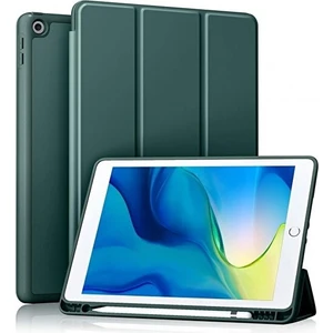 Apple ipad 9.7 2017 5.nesil Kılıf Yatay Standlı Uyku Modlu Kalem Bölmeli Arkası Silikon Smart Kılıf (Model A1822,A1823)