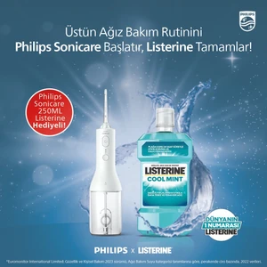 Sonicare Cordless Power Flosser 2000 Ağız Duşu HX3801/11 - Listerine 250 ml