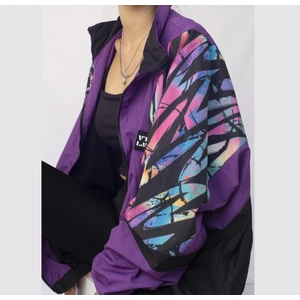 Kadın Erkek Renkli Desenli Bomber Ceket