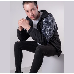 Erkek Kadın Siyah Beyaz  Kaplan Desenli Bomber Ceket