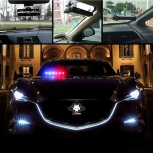 Tiger Marketing S6 Cam Içi Lüks Tip Vantuzlu Çakar 6 Ledli Kırmızı Mavi 12 Mod Çakmaklık Girişli
