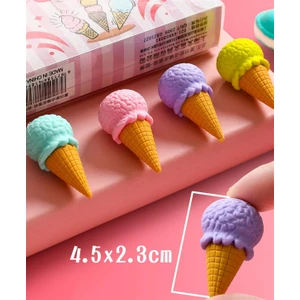 Piraye Gift Külahlı Dondurma Tasarımlı 4'lü Silgi Seti