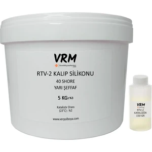VRM Vernikrecinemarketi Rtv-2 Yarı Şeffaf - Sert Kalıp Silikonu (40 Shore) - 5 kg