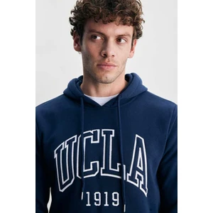 Jepsen Lacivert Kapüşonlu Nakışlı Standard Fit Erkek Sweatshirt