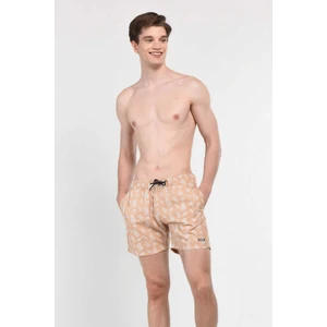 Adeon Kahve Deniz Şort Nakışlı Erkek Deniz Şort