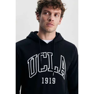 Jepsen Siyah Kapüşonlu Nakışlı Standard Fit Erkek Sweatshirt