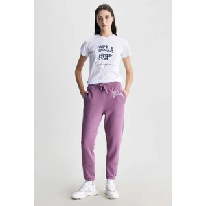 JULES Mor Rahat Paça Nakışlı Şardonlu  Standard Fit Kadın Eşofman Alt