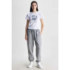 JULES Gri Rahat Paça Nakışlı Şardonlu Standard Fit Kadın Eşofman Alt