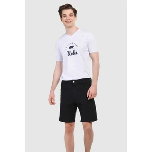 Darrel Siyah Nakışlı Standard Erkek Denim Şort