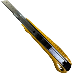 Hassan Dekor Profesyonel Maket Bıçağı Metal Gövde Ince Sarı 9 mm