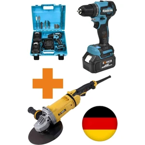 3800W Büyük 230 mm Taşlama Demir Kesme Makinesi + V58 Kömürsüz 24 Parça Setli Akülü Vidalama Matkap