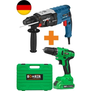 3200W Kırıcı Delici Hilti Matkap + V58 5000MAH Akülü Vidalama 24 Parça Matkap Seti