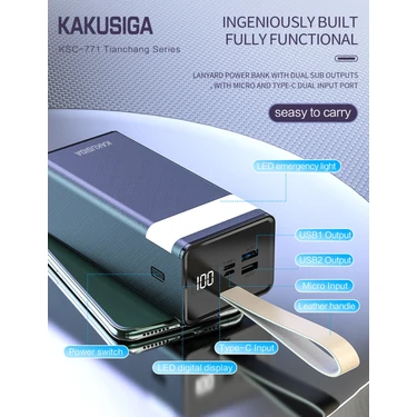 Akfa 40000 Mah 3 Portlu Powerbank  Taşınabilir Şarj