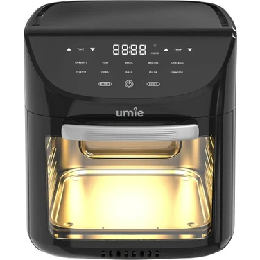 Umie FR12 12L Siyah 1800W LED Dijital Göstergeli Combo Oven