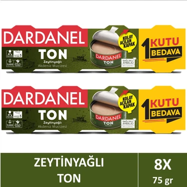 Dardanel Zeytinyağlı Ton Balığı 4X75 gr X2