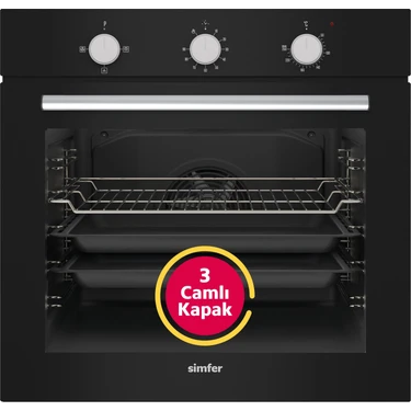 Simfer 8205 Siyah 4 Fonksiyon Ankastre Powerturbo