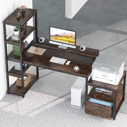 Modern Tasarım Raflı ve Kitaplıklı Çalışma Masası modelleri