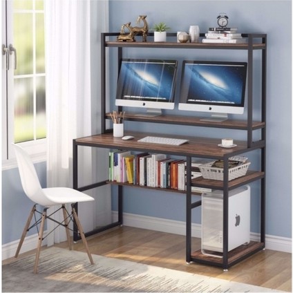 Tasarım Raflı Kitaplıklı Oyuncu ve Çalışma Masası