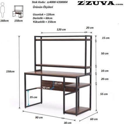 Tasarım Raflı Kitaplıklı Oyuncu ve Çalışma Masası modelleri