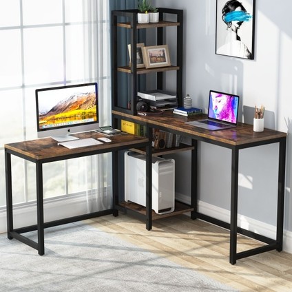 Özel Tasarım L Model Kitaplıklı Çalışma Masası fiyatları