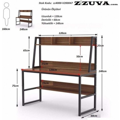 Özel Raflı ve Kitaplıklı Çalışma Masası fiyatları
