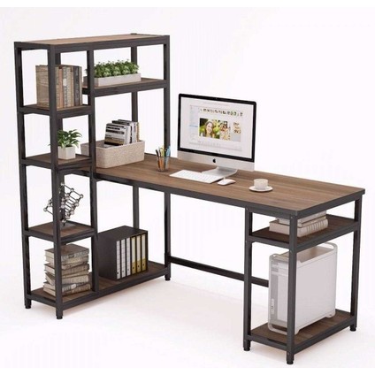 Tasarım Monitör Raflı Kitaplıklı Çalışma Masası fiyatları