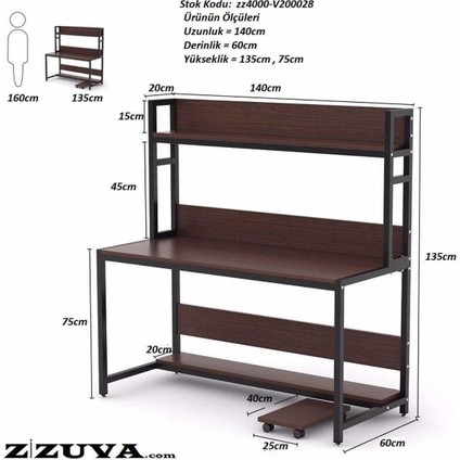 Şık Tasarım Ev ve Ofis Kitaplıklı Çalışma Masası modelleri
