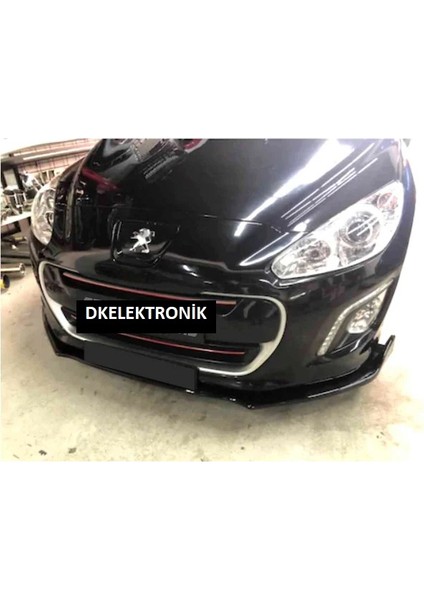 Peugeot 308 Ön Tampon Eki Lip 3 Parça Parlak Siyah Siyah
