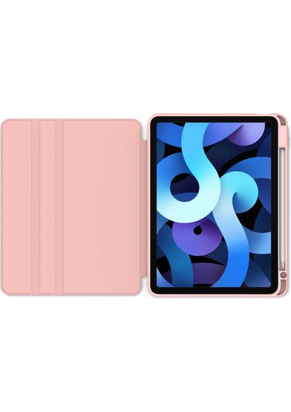 Apple iPad Air 5 Kılıf 10.9 2022 Yatay ve Dikey Standlı Dönebilen Kalem Bölmeli Nayn Kılıf (Model A2588,A2589,A2591)