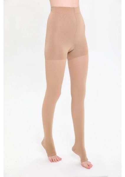 Külotlu Burnu Açık Ccl2 Bej Variis Çorabı Standart