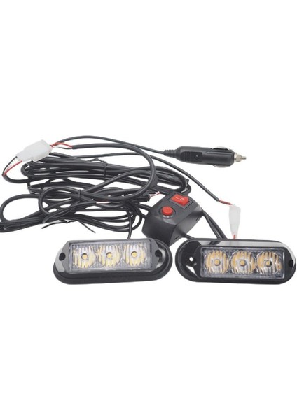 Çakar Lamba 3X2 Led 12W 12 - 24V Sarı - Mavi Lapa197 - 1