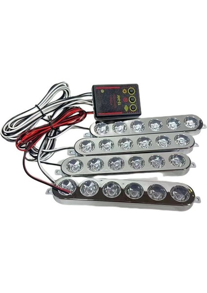 Çakar Lamba 6X4 Led Kırmızı Mavi 12 - 24V Lapa536 - 3