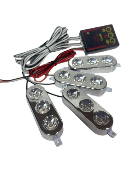 Çakar Lamba 3X4 Led Sarı Beyaz 12 - 24V Lapa535 - 1