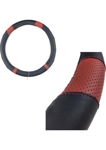 Space Direksiyon Kılıfı 38 cm Bordo-Siyah / DIKI324-BS