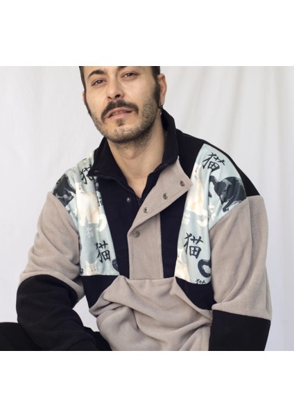 Kadın Erkek Yarım Fermuarlı Polar Sweatshirt
